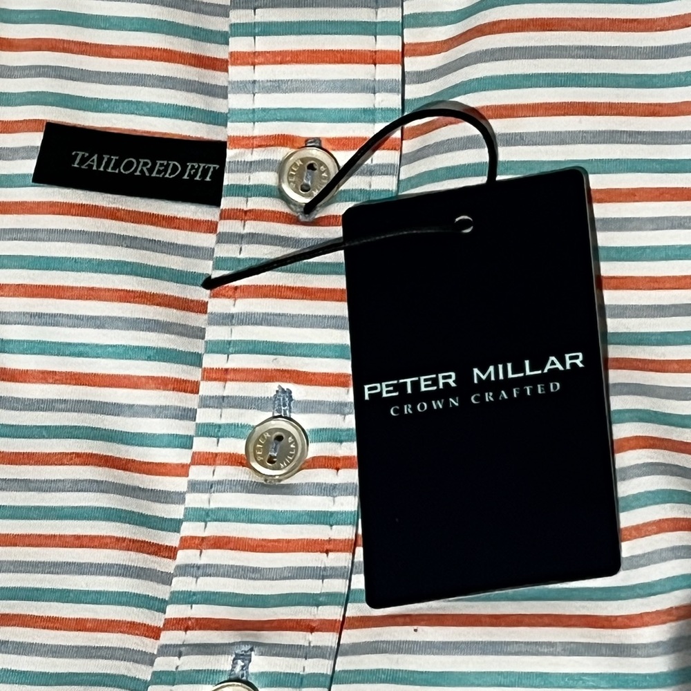 Peter Millar Blue and Orange Polo Shirt - Picture 11 of 11